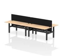 Air B2B 1800x800mm Adjustable 4P Bench Desk CP Maple/Black + Screen