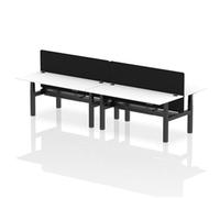 Air B2B 1800x800mm Adjustable 4P Bench Desk CP White/Black + Screen