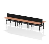 Air B2B 1800x800mm Adjustable 6P Bench Desk CP Beech/Black + Screen
