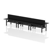 Air B2B 1800x800mm Adjustable 6P Bench Desk CP Black/Black + Screen