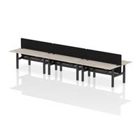 Air B2B 1800x800mm Adjustable 6P Bench Desk CP Grey Oak/Black + Screen