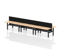 Air B2B 1800x800mm Adjustable 6P Bench Desk CP Maple/Black + Screen