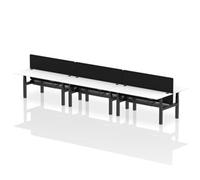 Air B2B 1800x800mm Adjustable 6P Bench Desk CP White/Black + Screen