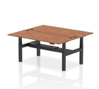 Air B2B 1800x800mm Height Adjustable 2P Bench Desk CP Walnut/Black