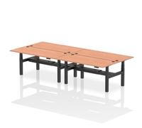 Air B2B 1800x800mm Height Adjustable 4P Bench Desk CP Beech/Black