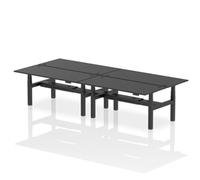 Air B2B 1800x800mm Height Adjustable 4P Bench Desk CP Black/Black