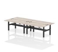 Air B2B 1800x800mm Height Adjustable 4P Bench Desk CP Grey Oak/Black