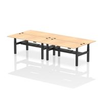 Air B2B 1800x800mm Height Adjustable 4P Bench Desk CP Maple/Black