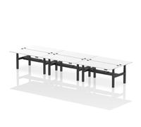 Air B2B 1800x800mm Height Adjustable 6P Bench Desk CP White/Black