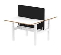 Air B2B Oslo 1200x800 Adjustable 2P Bench Desk White + Black Screen