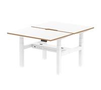 Air B2B Oslo 1200x800 Adjustable 2P Bench Desk Wood Edge White/White