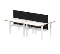 Air B2B Oslo 1200x800 Adjustable 4P Bench Desk White + Black Screen