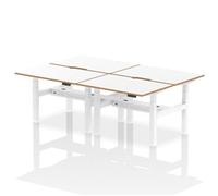 Air B2B Oslo 1200x800 Adjustable 4P Bench Desk Wood Edge White/White
