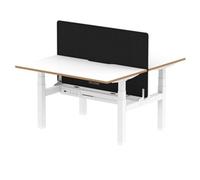 Air B2B Oslo 1400x800 Adjustable 2P Bench Desk White + Black Screen