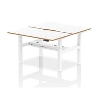 Air B2B Oslo 1400x800 Adjustable 2P Bench Desk Wood Edge White/White