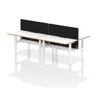 Air B2B Oslo 1400x800 Adjustable 4P Bench Desk White + Black Screen
