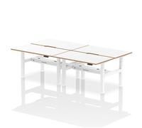 Air B2B Oslo 1400x800 Adjustable 4P Bench Desk Wood Edge White/White