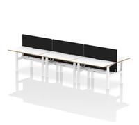 Air B2B Oslo 1400x800 Adjustable 6P Bench Desk White + Black Screen