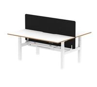 Air B2B Oslo 1600x800 Adjustable 2P Bench Desk White + Black Screen