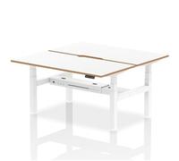 Air B2B Oslo 1600x800 Adjustable 2P Bench Desk Wood Edge White/White