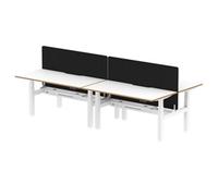 Air B2B Oslo 1600x800 Adjustable 4P Bench Desk White + Black Screen