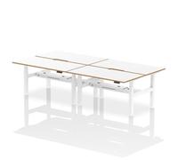Air B2B Oslo 1600x800 Adjustable 4P Bench Desk Wood Edge White/White