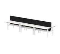 Air B2B Oslo 1600x800 Adjustable 6P Bench Desk White + Black Screen