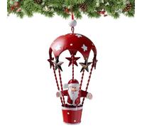 Air Balloon - Iron, Christmas Tree Decorations, Hangable Santa Ornament | Whimsical Holiday Decor, Festive Hanging Decoration For Christmas Trees, Home Parties, And Seasonal Winter Celebrations