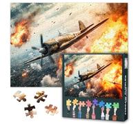 Air Battle Puzzles for Adults 1000 Pieces, World War II Fighter Plane Jigsaw Puzzles, Aerial Warfare Adult Puzzle for Adults, Educational Fun Games or Toys for Elders Friends 20X27 INCH