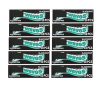 AIR Black Mint WAVES Chewing Gum Sugar Free Multipack, 10 x 10 Pieces - With Menthol Freshness, Helps keep Teeth Clean And Mouth Fresh