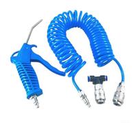 Air Blow Duster Set with 5M Coiled PU Hose, Heavy-Duty Metal Construction, for Garages and Workshops(5 * 8)