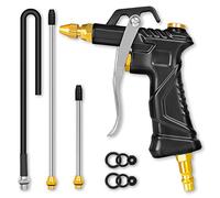 Air Blow Gun - Air Compressor Accessories Nozzle Duster Air Tools Cleaner, with 1 Blow Nozzle & 3 Air Flow Extension & 6 Sealing Rings, Air Tools for Compressor Professional Duster Cleaning Tool