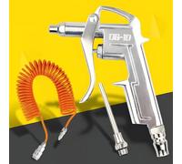 Air Blow Gun, Aluminum Alloy, DG-10 High Pressure Pneumatic Dust Blower Gun with 9.8ft PU Spiral Coiled Hose and 2.76in Air Flow Extension