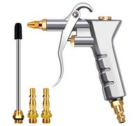 Air Blow Gun, Compressor Accessories - Nozzle Duster Cleaner with 2Pcs 1/4 BSP & Extension Nozzle, Airline Tools
