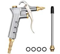 Air Blow Gun, Industrial Air Compressor Nozzle Duster Blow Gun Cleaner, Include 1 PCS Air Flow Extension Nozzle, 4 PCS Silicone Sealing Rings