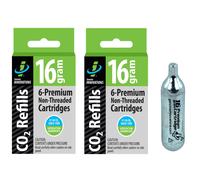 Air Cartridge CO2 16 Gram x 12 Pump Inflator Non-Threaded 2 x 6-pack Genuine