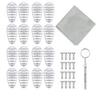 Air Chamber Eyeglass Nose Pads, Soft Silicone Eyeglass Repair Kit, Glasses Screws and Micro Screwdriver, 8 Pairs of Screw-in 15mm Air Bag Glasses Nose Pad Set