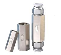 Air Check Valve 6mm 8mm 10mm 1/4 OD Hose one-Way air Gas Brass Compressor Fitting Adapter(CV-08)
