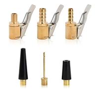 Air Chuck Tyre Inflator,1/4 Inch Tyre Valve Connector Extension Brass Pump Adaptor Clip on Air Compressor Tool Hose End Accessories for Car, Bike,Motorcycle,3 pcs