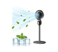 Air Circulating Floor Fan, Telescopic Oscillating Stand Fan, 3 Sizes, USB Rechargeable Silent Fan, 180 Degree Oscillation, Quiet Brushless Motor, Remote Control for Home Office (Grey, 80cm)