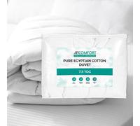 Air Comfort 7.5 TOG Luxury Hotel Quality Duvet for All Seasons - Non-Allergenic Egyptian Cotton Fabric Quilt with Hollowfibre Filled Single Size Duvet Insert
