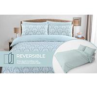 Air Comfort Eco Breathable Cotton Blend Multi Design Bedding Set Duvet Cover With Pillowcases (SuperKing, ARIA Duck Egg)