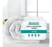 Air Comfort Modern 15 Tog Single Feels Like Down Duvet - Anti Allergy Soft Touch Cover - Breathable Single Quilt and Hollowfibre Duvet for Winter Warm Cool Sleepers