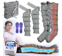 Air Compression Boots Electric 4 6 Cavity Lymphatic Drainage Leg Massager, Timed Adjustable Pressure Pneumatic Air Circulation Massager for Waist Leg Circulation Swelling Relax Pain Relief (Grey