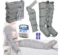 Air Compression Boots, Pneumatic Leg Massager Air Wave Device,4 Cavity,Body Massager Waist Leg Arm Relax Instrument, for Lymphedema Circulation Swelling Relax Pain Relief (Grey (Machine+2 Leg+1 a