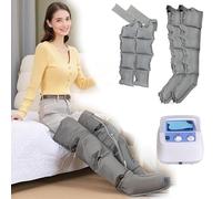 Air Compression Boots, Pneumatic Leg Massager Air Wave Device,4 Cavity,Body Massager Waist Leg Arm Relax Instrument, for Lymphedema Circulation Swelling Relax Pain Relief (Grey (Machine+2 Leg+2 a