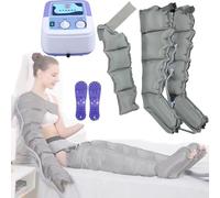 Air Compression Boots, Pneumatic Leg Massager Air Wave Device,4 Cavity,Body Massager Waist Leg Arm Relax Instrument, for Lymphedema Circulation Swelling Relax Pain Relief (Grey (Machine+2 Leg+1 a