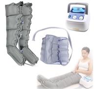 Air Compression Boots, Pneumatic Leg Massager Air Wave Device,4 Cavity,Body Massager Waist Leg Arm Relax Instrument, for Lymphedema Circulation Swelling Relax Pain Relief (Grey (Machine+2 Leg+Wai
