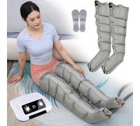 Air Compression Electric Leg Massager, 6 Cavity Lymphatic Drainage Leg Massager, Electric Leg Air Compression Massager, for Pain and Circulation Swollen Legs (6 Cavities 2 Legs)