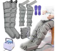 Air Compression Electric Leg Massager, Compression Pump, Recovery Boots, Pressotherapy and Lymphatic Drainage, for Full Body Massage Pressotherapy Lymphatic Drainage (Grey 2legs+2arms +1waist)